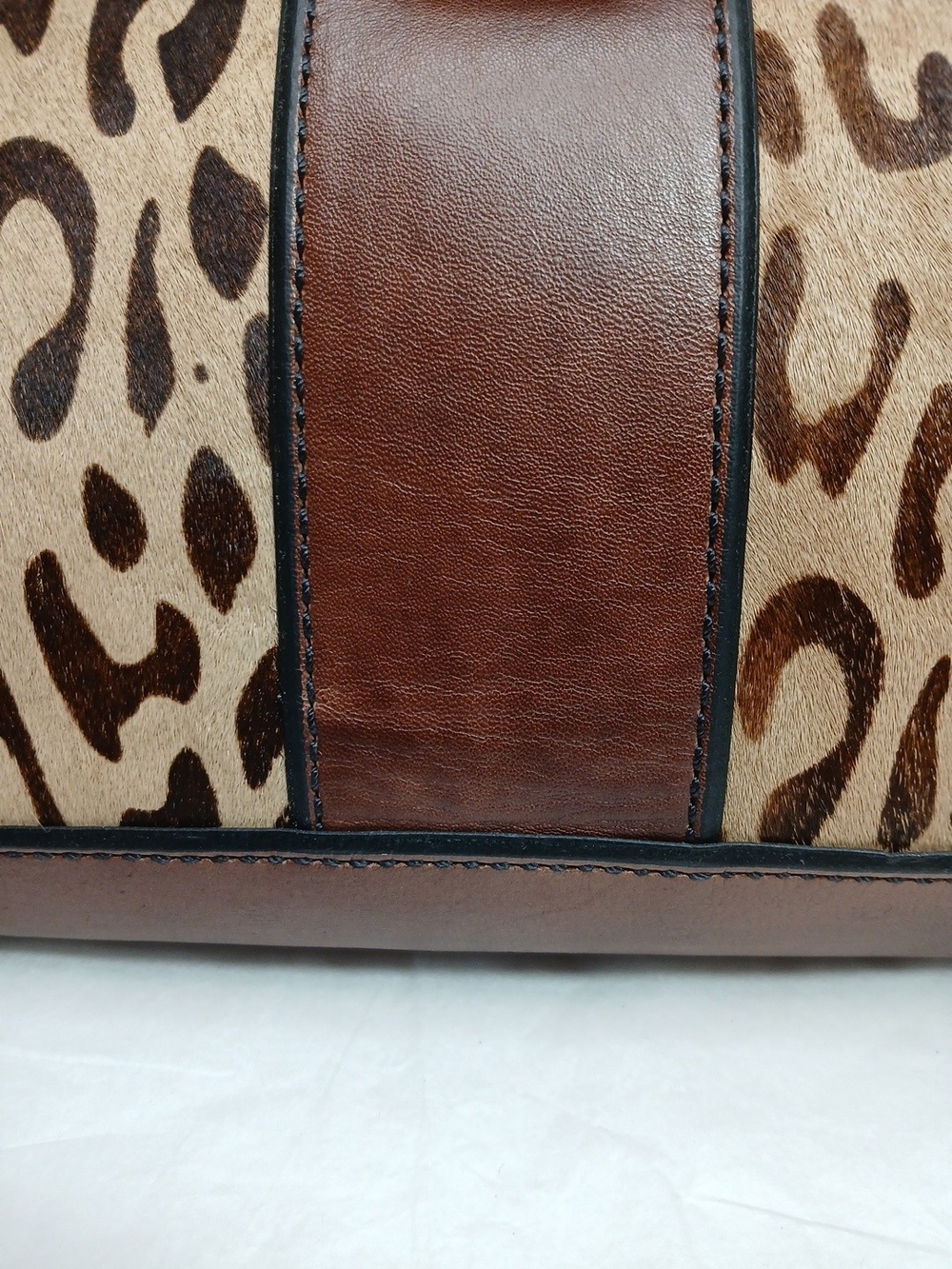 Fossil Brown Leather & Leopard Print Clutch - Picture 14 of 16